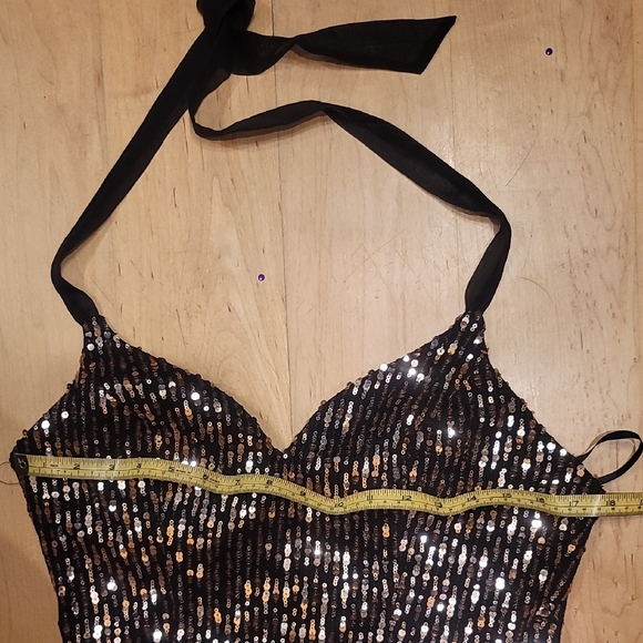 City Studio Black and Silver Sequin Prom Dress - Picture 2 of 4